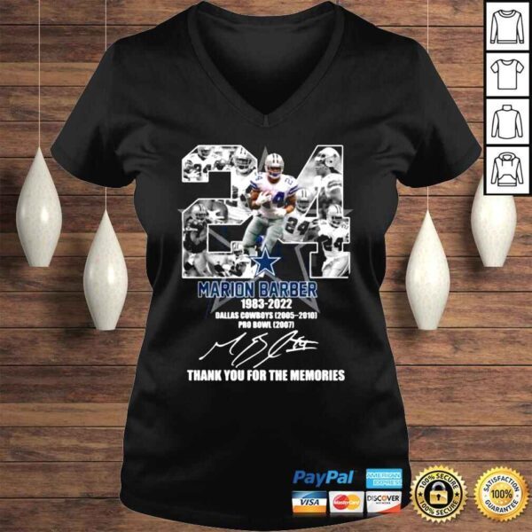 24 Marion Barber III 19832022 Thank You for the memories signatures shirt - Image 2