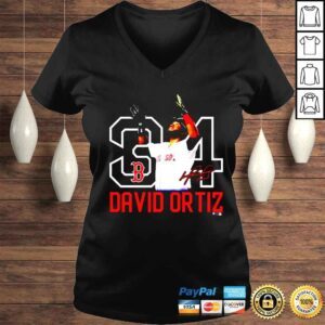 VLadies 34 David Ortiz Boston Red Sox Hall of Fame Resume shirt