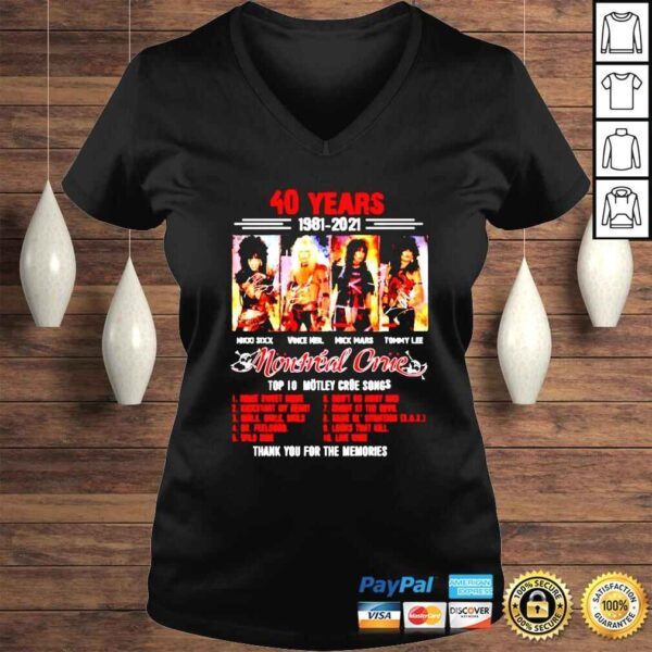 40 Years Mötley Crüe 19812021 Thank You For The Memories shirt - Image 2