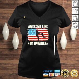 VLadies 4th Of July Awesome Like My Daughter Vintage Fathers Day Shirt