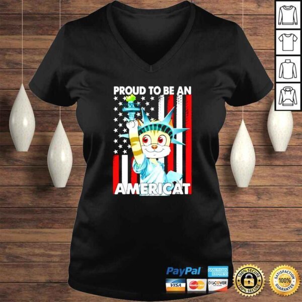 4th Of July Proud To Be An Americat US American Flag Cat shirt - Image 2