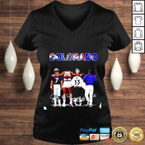 VLadies 7 Elway Denver Broncos 2 English Denver Nuggets 33 Roy Colorado Avalanche 33 Walker Colorado Rockies signatures shirt