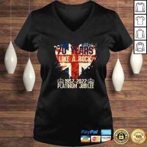 VLadies 70 years like a rock heart 1952 2022 Platinum Jubilee shirt