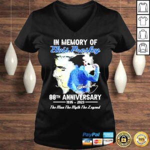 VLadies 88th Anniversary In Memory Of Elvis Presley 1935 2023 Signatures Shirt