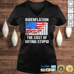 VLadies American Flag With Inflation Graph Biden Flation Shirt