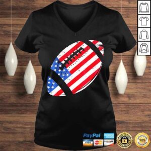 VLadies American Football patriotic 4th july American usa flag shirt