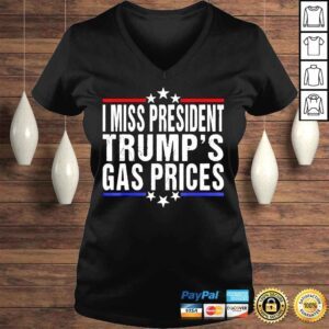 VLadies AntI Biden I miss president trumps gas prices usa flag shirt