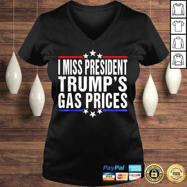 AntI Biden I miss president trumps gas prices usa flag shirt - Image 2