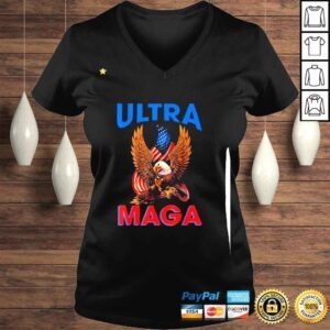 VLadies Anti Joe Biden Ultra Maga Eagle American Flag Shirt