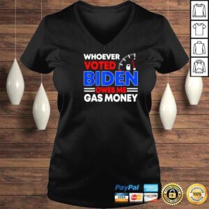 VLadies Anti Joe Biden owes me gas money shirt