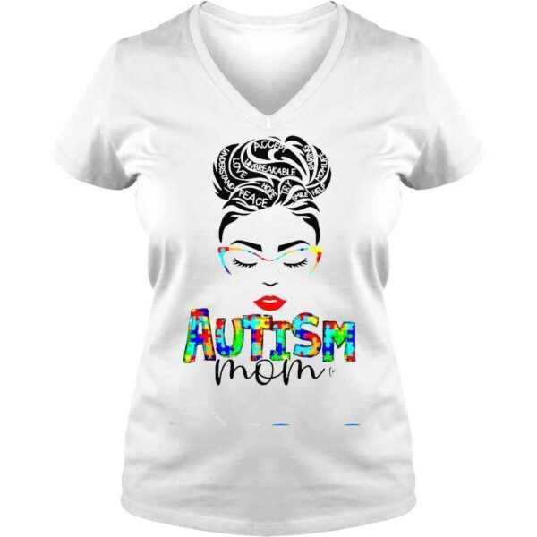 Autism Mom Child Messy Bun Awareness April And Mothers Day Shirt - Image 2