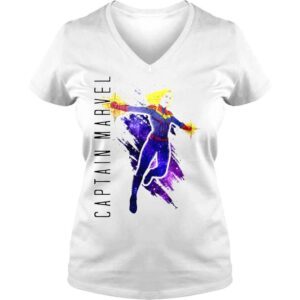 VLadies Avengers Endgame Captain Marvel Galaxy Paint Graphic shirt