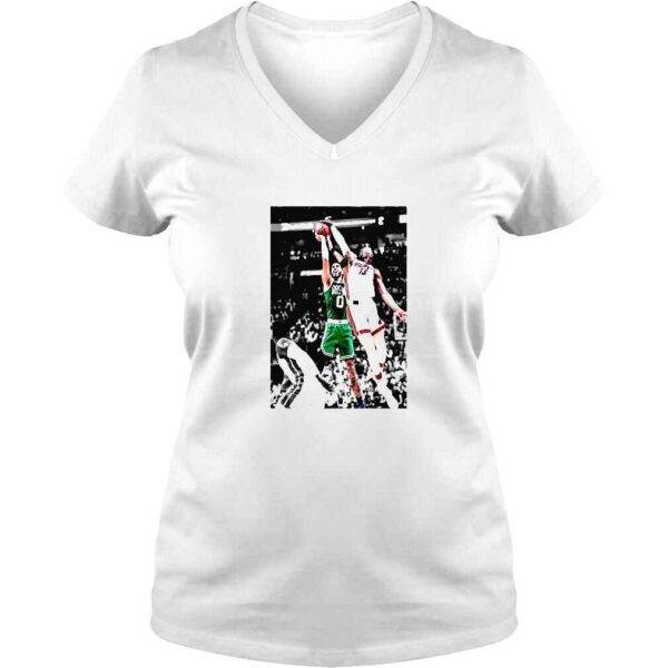 Bam Adebayo Block On Jayson Tatum Poster TShirt - Image 2