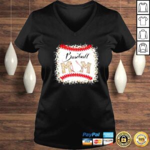 VLadies Baseball Mom Leopard Softball Mom Mothers Day Shirt