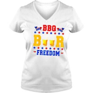 VLadies Bbq beer freedom American flag patriotic 4th of july shirt