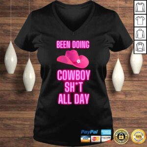 VLadies Been Doing Cowboy Shit All Day Quote Neon Pink Shirt