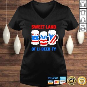 VLadies Beer sweet land of liberty 4th of July shirt