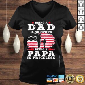 VLadies Being dad is an honor being papa is priceless usa flag shirt