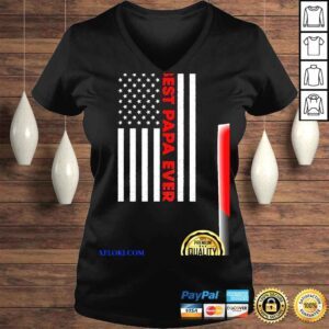 VLadies Best papa ever usa American flag fathers day shirt