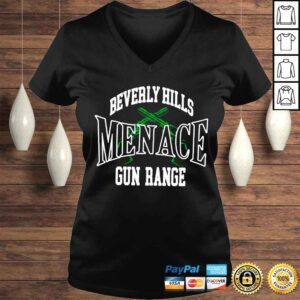 VLadies Beverly Hills menace gun range shirt