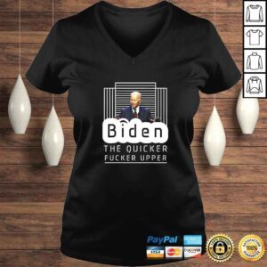 VLadies Biden The Quicker Fucker Upper Trum 2024 TShirt