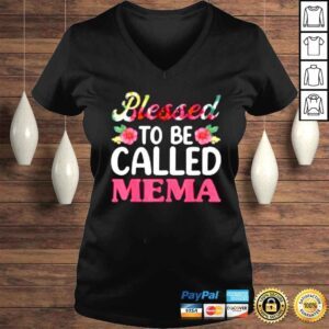 VLadies Blessed To Be Called Mema Floral Mothers Day Grandma Shirt