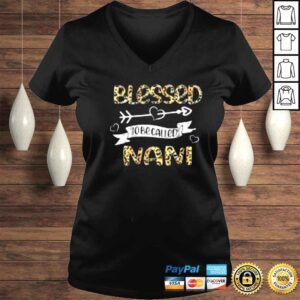 VLadies Blessed to be called Nani Floral Leopard Grandma Mothers Day Shirt