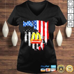 VLadies Blood inside me American flag and mcdonalds shirt