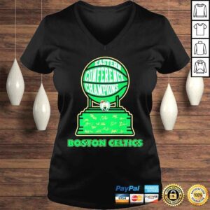 VLadies Boston Celtics Eastern Conference Champions 2022 Signatures Shirt