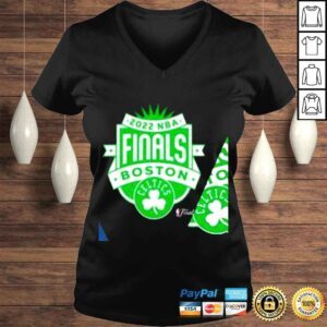 VLadies Boston Celtics Sportiqe 2022 NBA Finals Crest Comfy logo shirt