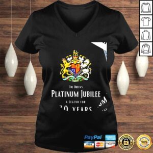 VLadies British Queen Monarchy The Queens Platinum Jubilee a legend for 70 years shirt