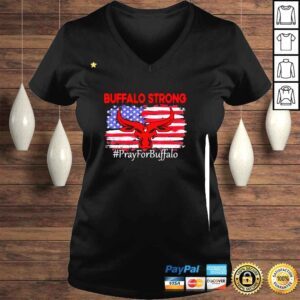 VLadies Buffalo Strong Pray For Buffalo American flag shirt