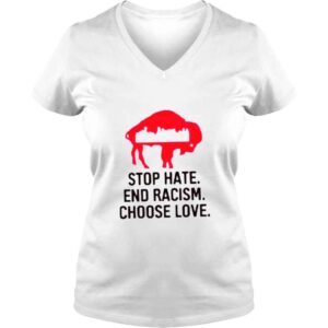 VLadies Buffalo city stop hate end racism choose love shirt