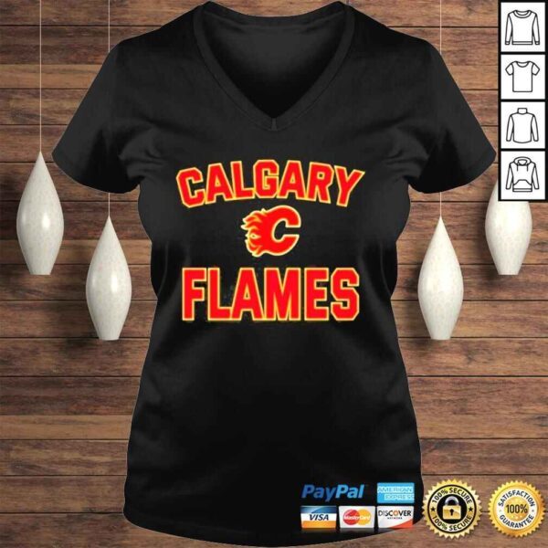 Calgary flames heathered gray victory arch shirt - Image 2