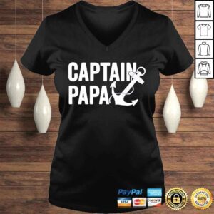 VLadies Captain papa pontoon lake sailor fishing boating shirt