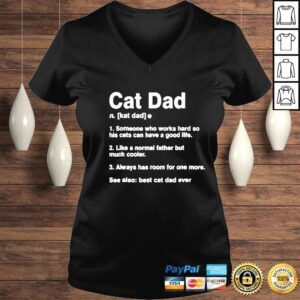 VLadies Cat Dad Definition Funny Meaning Cat Lover Fathers Day shirt