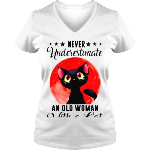 Cat Never Underestimate An Old Woman Shirt - Image 2