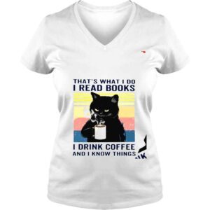 VLadies Cat i read books i drink coffee and i know things vintage shirt