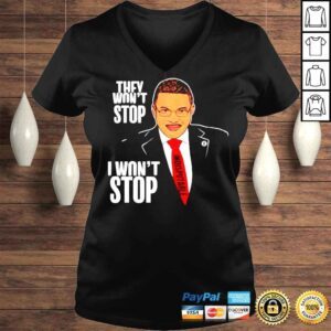 VLadies Cenk Uygur They Wont Stop I Wont Stop TShirt