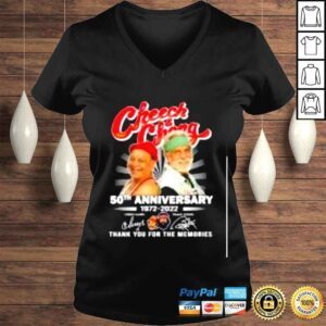 VLadies Cheech And Chong 50th Anniversary 19722022 Signatures Thank You For The Memories Shirt