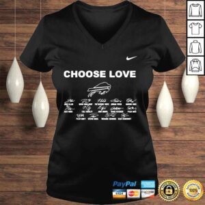 VLadies Choose love Buffalo Bills signatures shirt