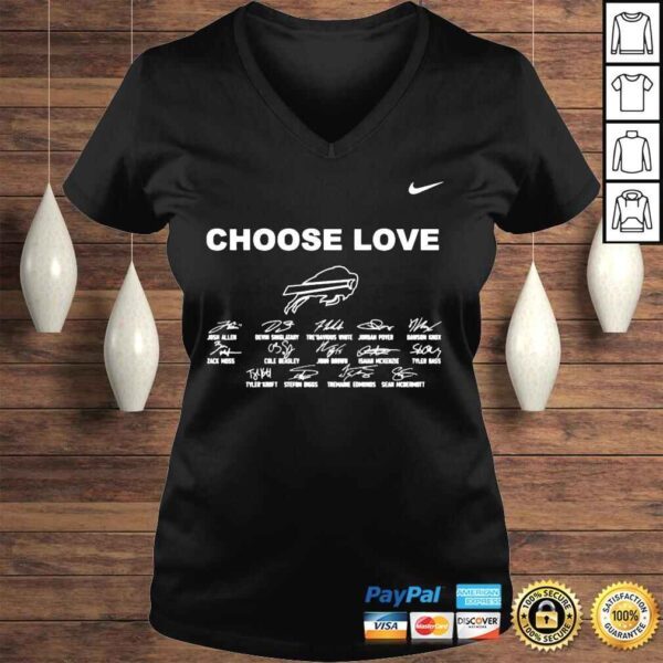 Choose love Buffalo Bills signatures shirt - Image 2