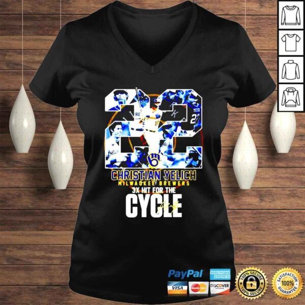 Christian Yelich Milwaukee Brewers 3X Hit For The Cycle shirt - Image 2