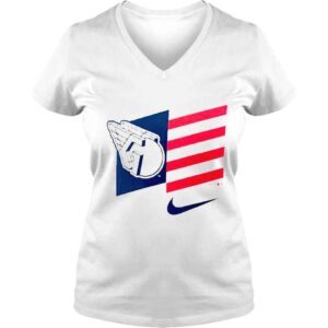 VLadies Cleveland Guardians Nike Americana Flag Tee White Shirt