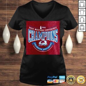 VLadies Colorado Avalanche 2022 Western Conference Champions Go Ahead Goal TriBlend Heathered Burgundy Tee Shirt