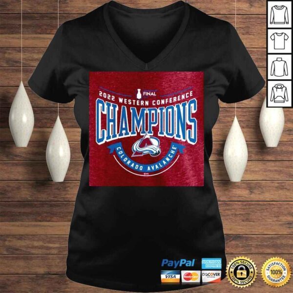 Colorado Avalanche 2022 Western Conference Champions Go Ahead Goal TriBlend Heathered Burgundy Tee Shirt - Image 2