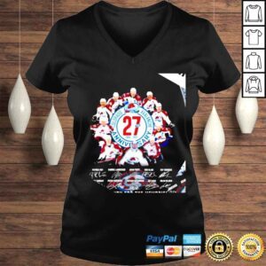 VLadies Colorado Avalanche 27th 1995 2022 Anniversary signatures thank you for the memories shirt