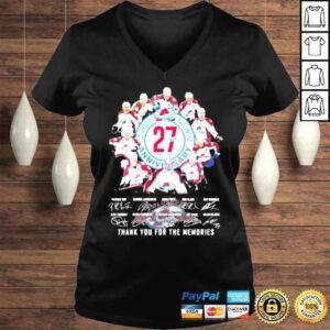 VLadies Colorado Avalanche 27th 1995 2022 anniversary thank you for the memories signatures shirt