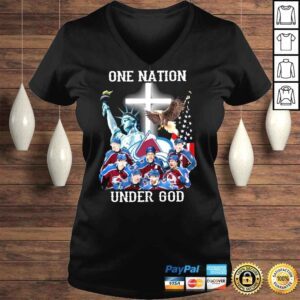 VLadies Colorado Avalanche one nation under god shirt