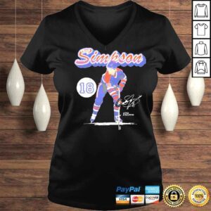 VLadies Craig Simpson Edmonton Retro Script Hockey Signatures Shirt